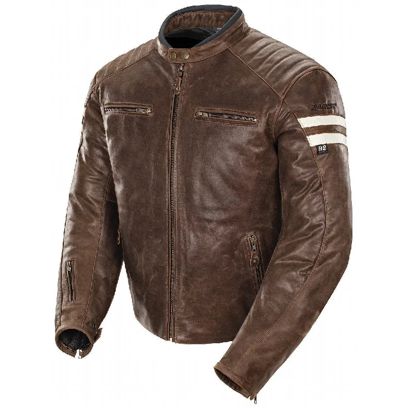 Premium Joe Rocket 'Classic 92' Mens Brown And Cream Leather Jacket