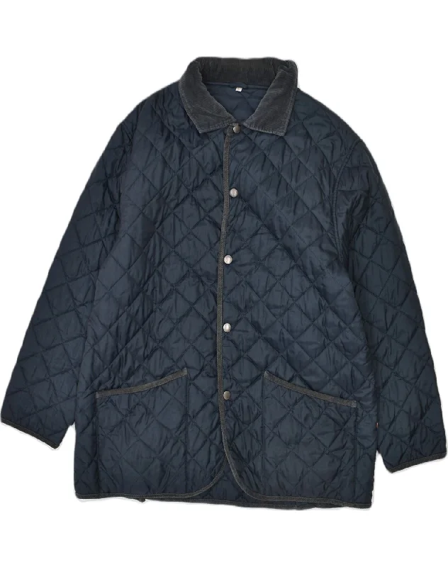 Premium BRUGI Mens Quilted Jacket UK 40 Large Navy Blue Nylon