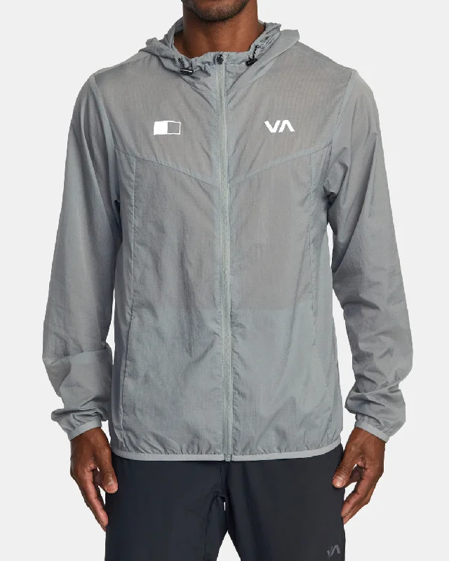 Water-resistant RVCA Runner Lightweight Training Jacket - Stone