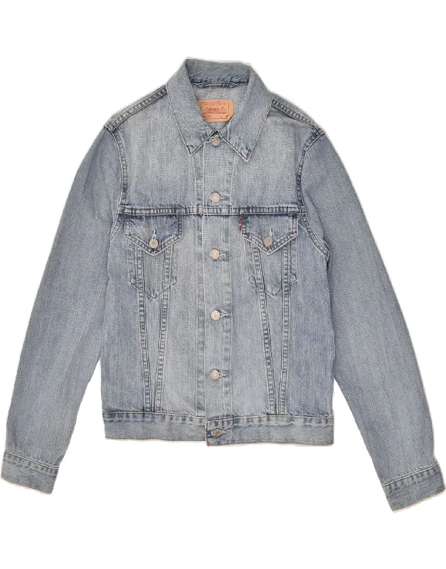 Parka-inspired LEVI'S Mens Denim Jacket UK 36 Small Blue Cotton