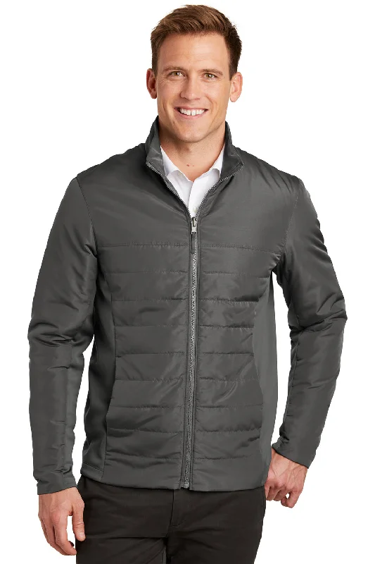 Water-resistant Port Authority Mens Collective Wind & Water Resistant Full Zip Jacket - Graphite Grey