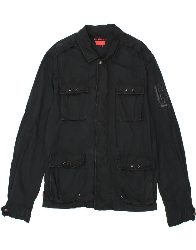 Tech-inspired LEVI'S Mens Utility Jacket UK 40 Large Black Cotton