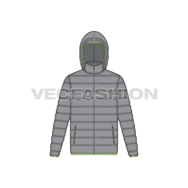 Versatile Mens Hooded Puffer Jacket