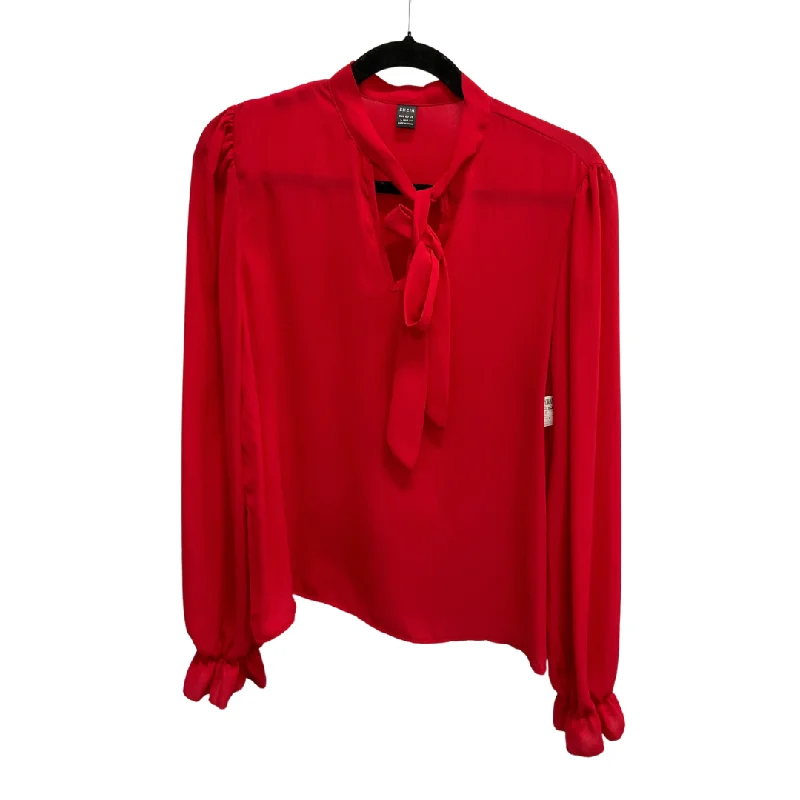 Soft touch Top Long Sleeve By Shein In Red, Size: L