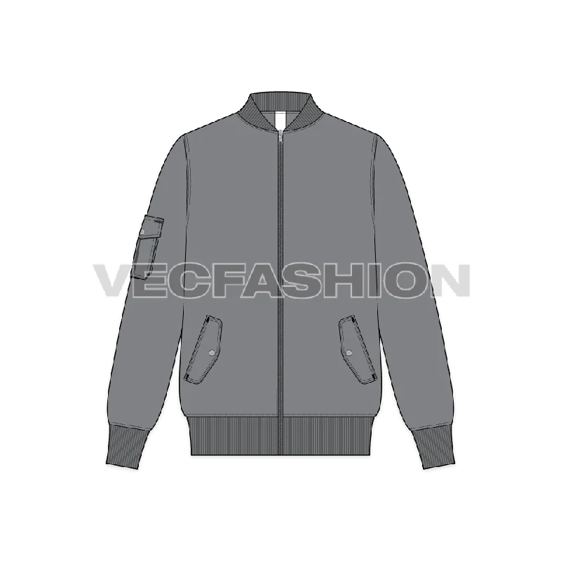 Relaxed-fit Mens Bomber Jacket Vector