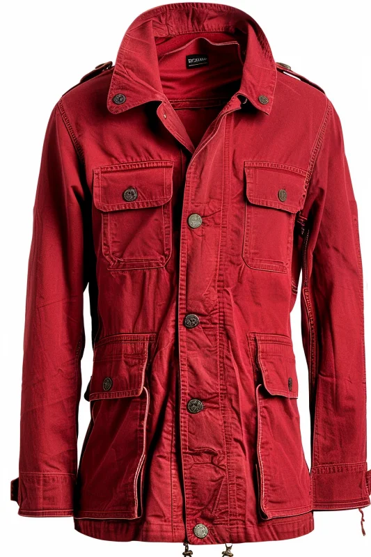 Cozy-layer Men Red Ivy Cotton Coat