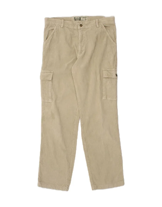 Stretch bootcut CARRERA Mens Cargo Straight Corduroy Trousers W34 L30  Beige Cotton