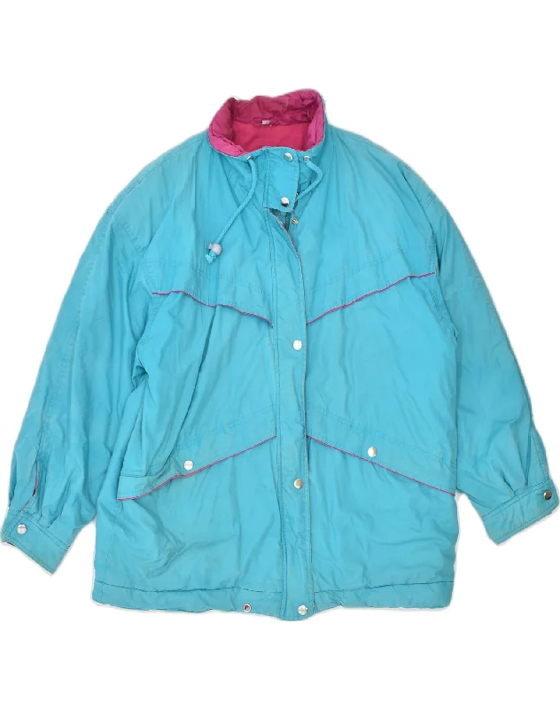 Parka-inspired VINTAGE Mens Windbreaker Jacket UK 36 Small Blue Cotton