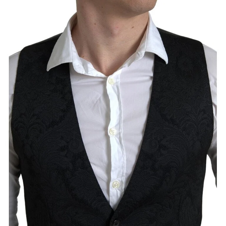 Rugged Dolce & Gabbana Elegant Black Formal Dress Men's Vest