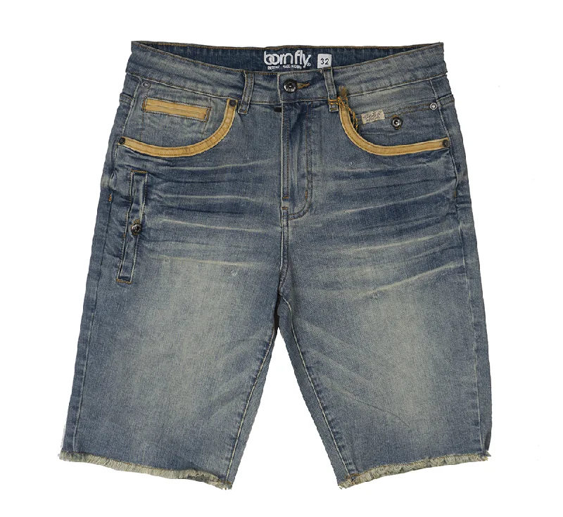 Cargo trousers BORN FLY DENIM SHORTS TINT WASH - 2302D4666