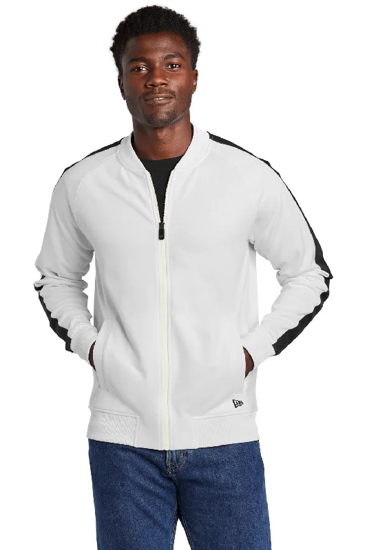 Rugged New Era Mens Full Zip Track Jacket - White/Black