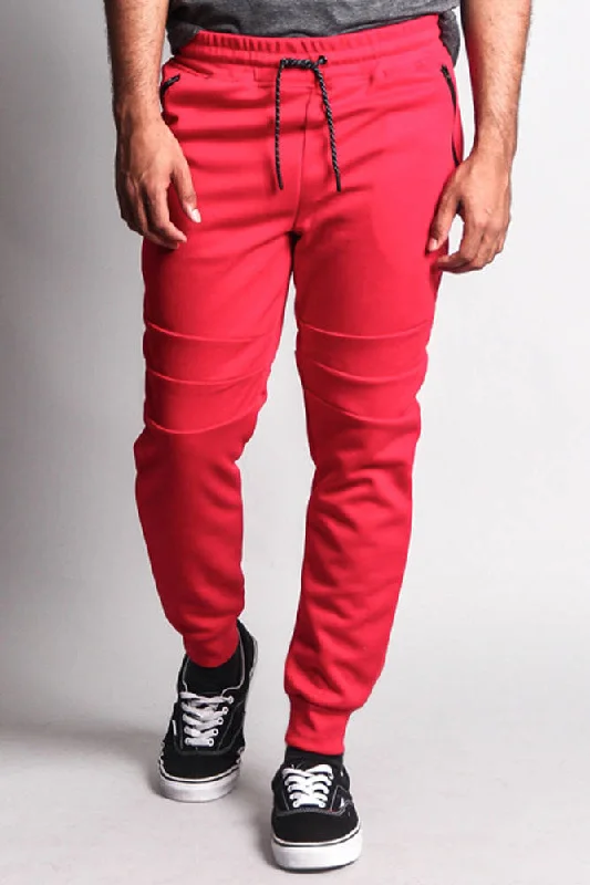 Straight-fit pants Basic Tech Sweat Pants with Contrasting Zippers