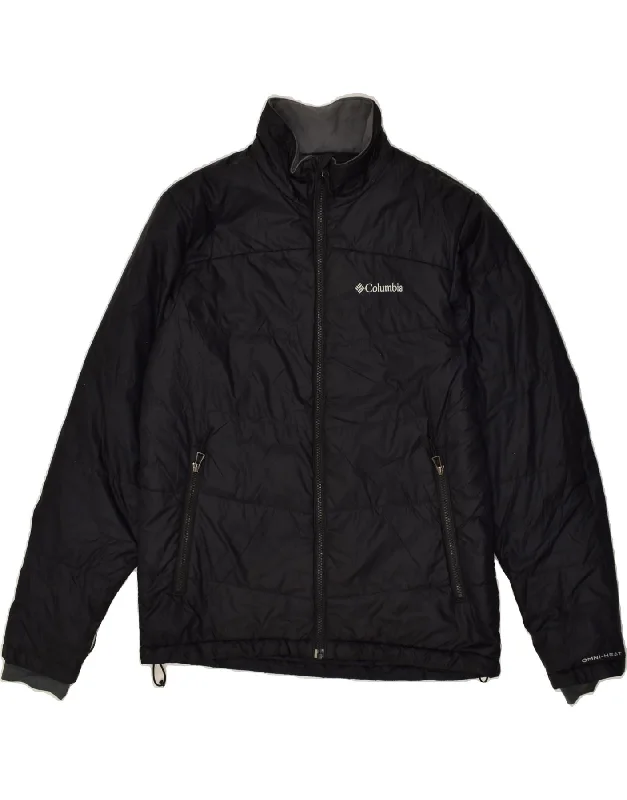 Travel-friendly COLUMBIA Mens Omni-Heat Windbreaker Jacket UK 38 Medium Black Polyester