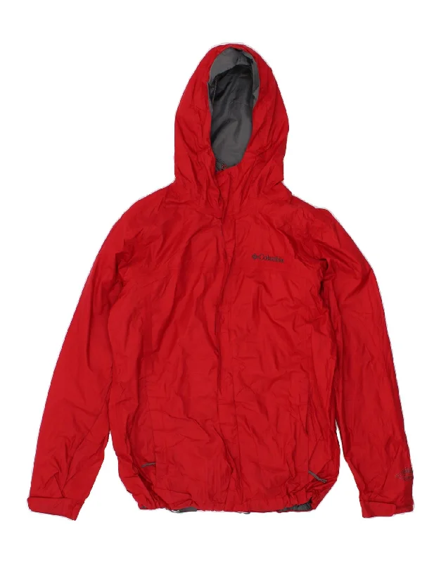 Premium COLUMBIA Mens Hooded Rain Jacket UK 36 Small Red Nylon