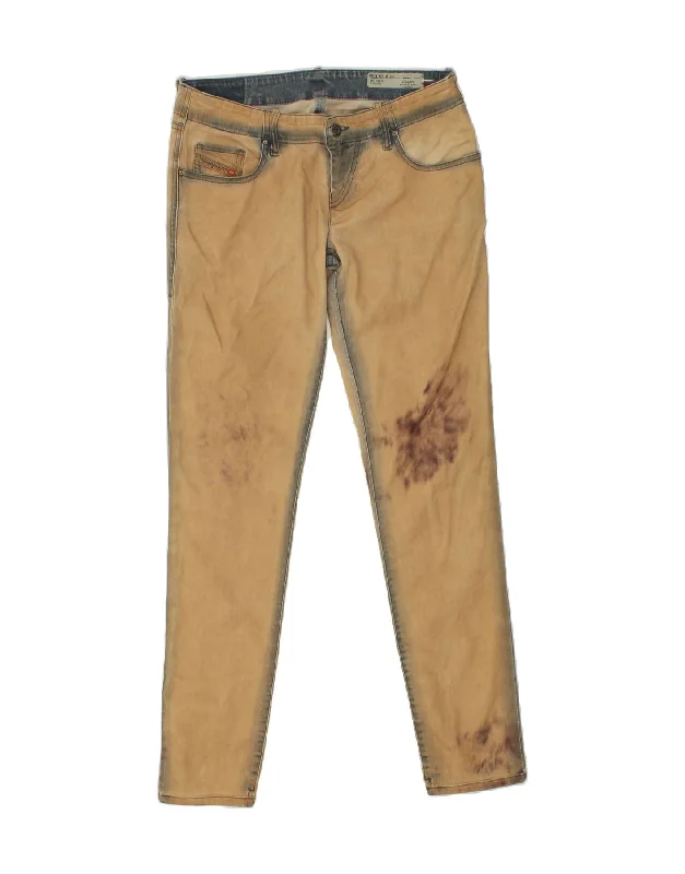 Jogger denim DIESEL Mens Grupee Low Waist Slim Skinny Jeans W30 L30 Brown Tie Dye