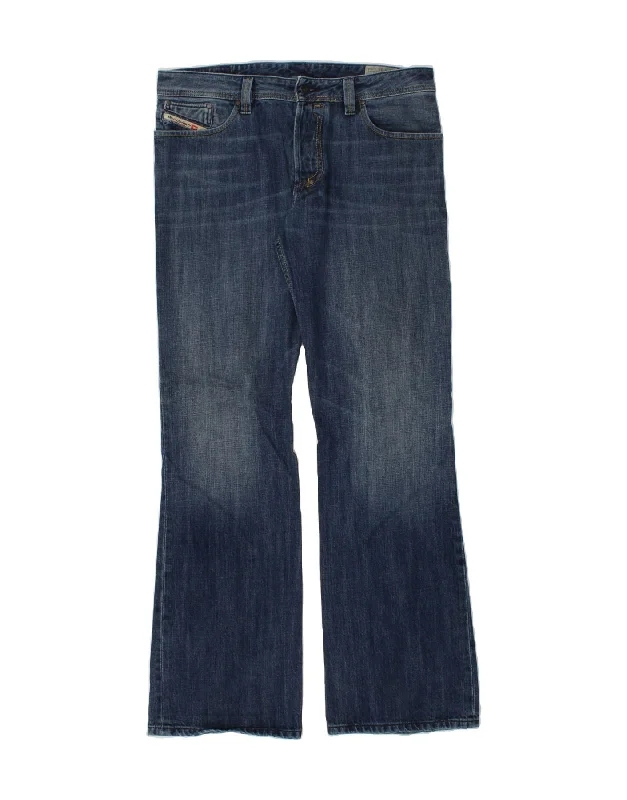 Acid-washed DIESEL Mens Shazor Bootcut Jeans W34 L34  Blue Cotton