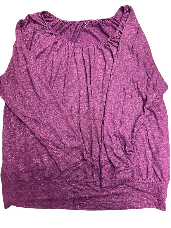 Classic fit Top Long Sleeve By Lane Bryant In Purple, Size: 4x