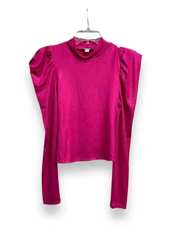 Cotton jersey Top Long Sleeve By Bar Iii In Pink, Size: Xs