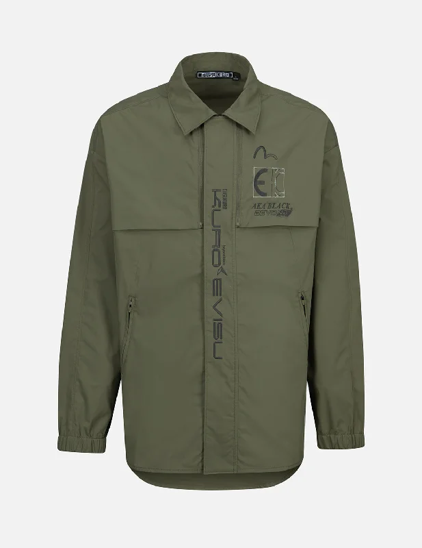 Parka-inspired Logo Embroidery Shirt Jacket