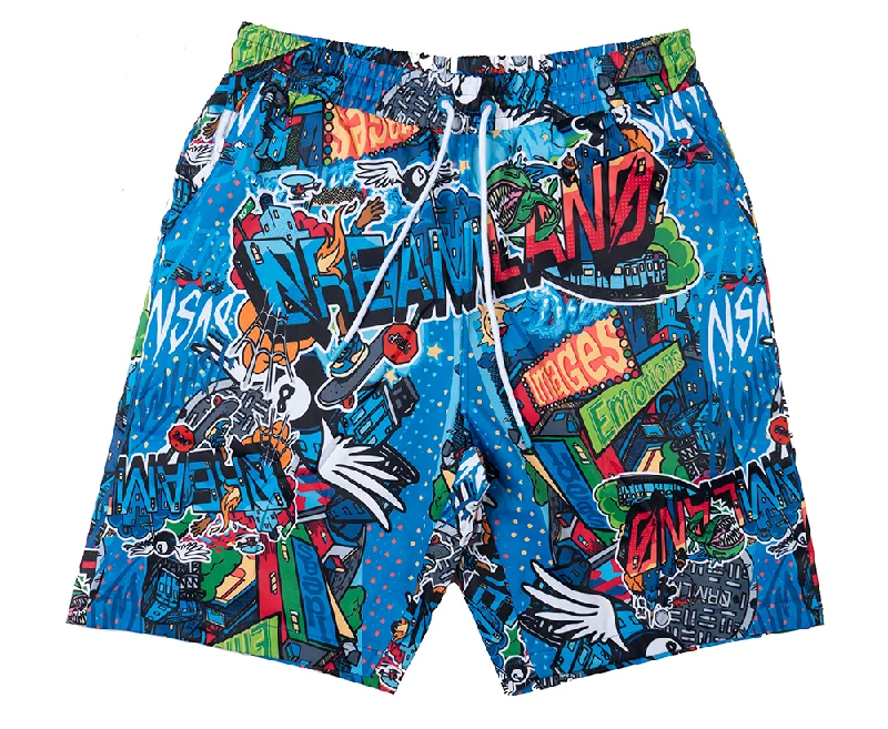 Vintage style DREAMLAND BOARD SHORTS MULTI - D2305B0826