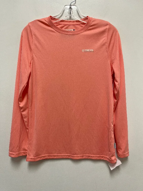 Eco-friendly fabric Orange Athletic Top Long Sleeve Crewneck Magellan, Size L