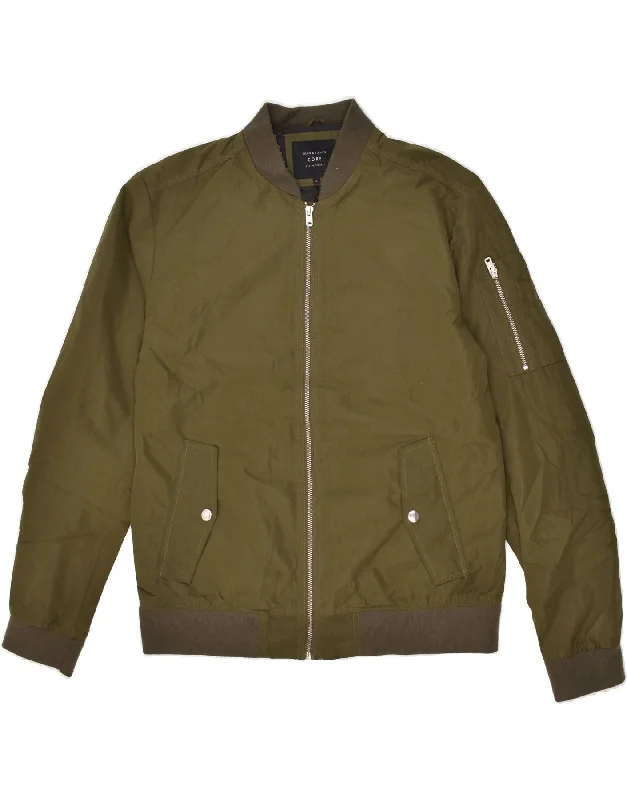 Cozy-layer JACK & JONES Mens Bomber Jacket UK 40 Large Khaki