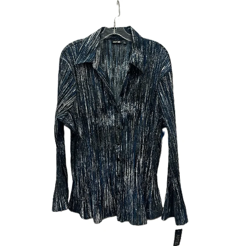 Loose fit top Top Long Sleeve By Apt 9 In Blue, Size: 3x