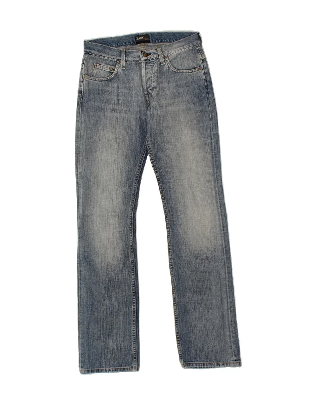 Acid-washed LEE Mens Knox Straight Jeans W30 L34 Blue Cotton