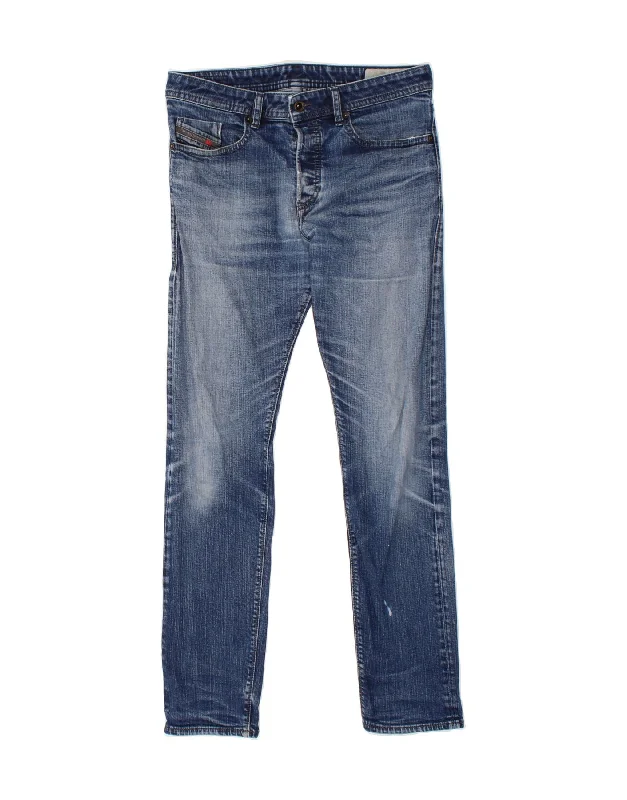 Designer denim DIESEL Mens Buster Skinny Jeans W32 L32  Blue Cotton