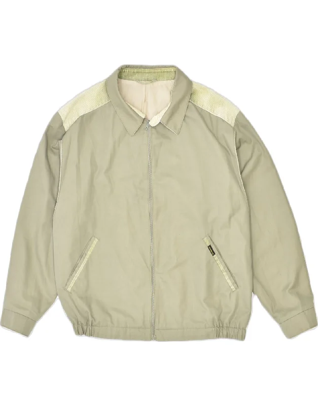 Travel-friendly VINTAGE Mens Bomber Jacket EU 54 2XL Beige Polyester