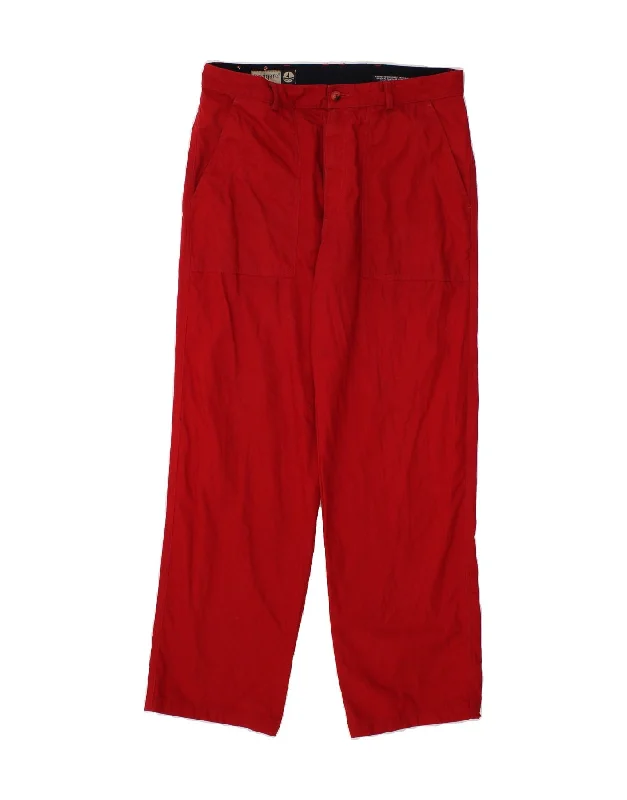 Wide-leg denim NAVIGARE Mens Straight Chino Trousers IT 50 Large W34 L30 Red Cotton