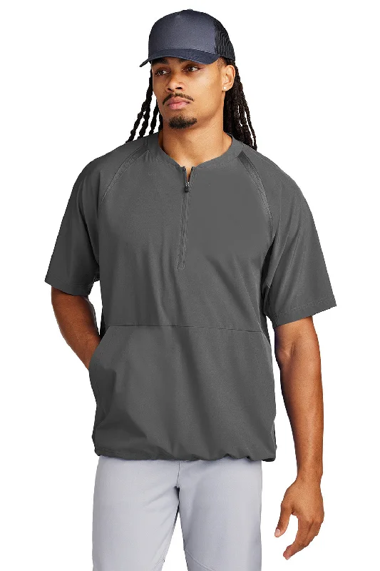 Travel-friendly Sport-Tek Mens Repeat Moisture Wicking 1/4 Zip Short Sleeve Jacket - Iron Grey - New