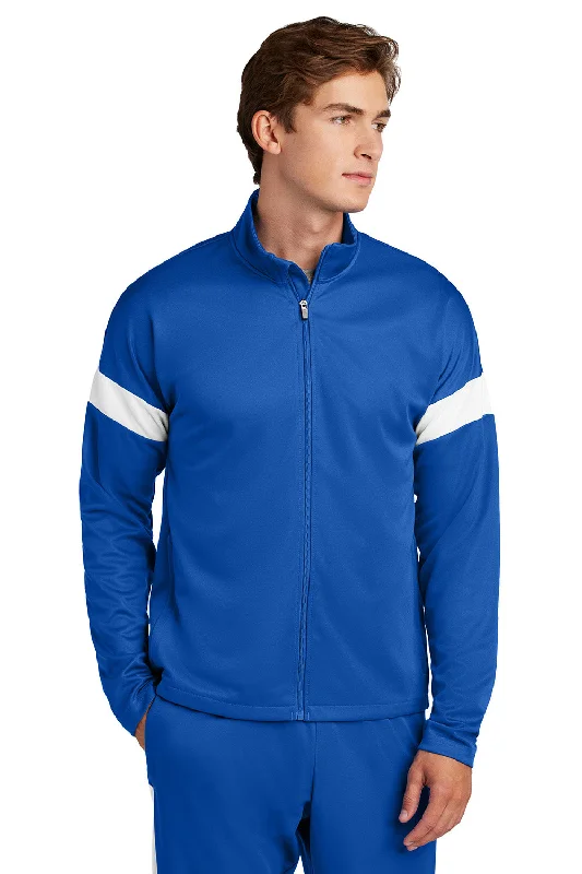 Cozy-layer Sport-Tek Mens Moisture Wicking Travel Full Zip Jacket - True Royal Blue/White - New