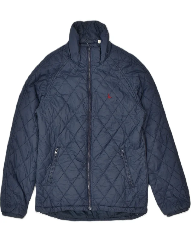 Parka-inspired JACK WILLS Mens Quilted Jacket UK 36 Small Navy Blue Nylon