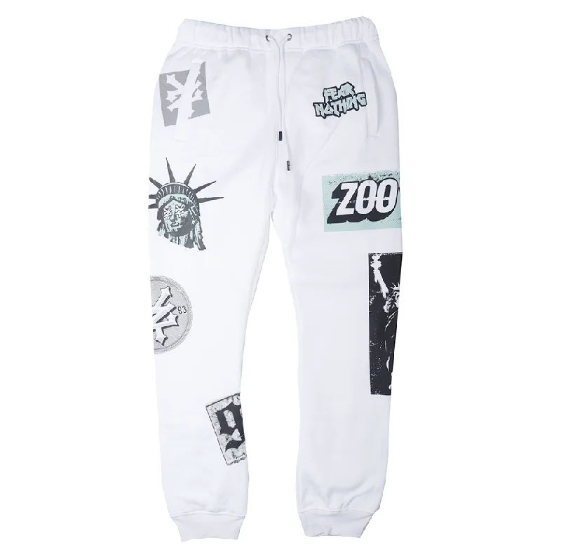 Printed leggings ZOO YORK NYC JOGGER PANTS WHITE - ZY31G96