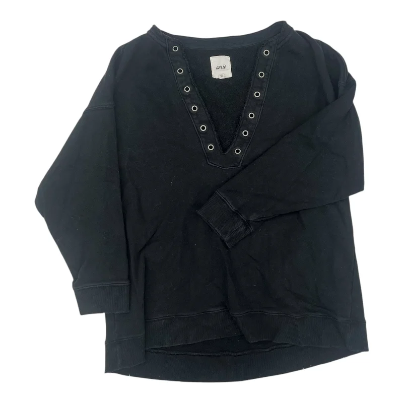 Embellished long sleeve Top Ls By Aerie In Black, Size:Xl