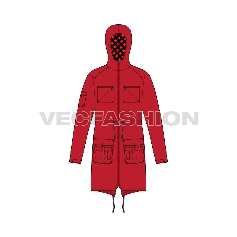 Parka-inspired Mens Climbing Parka Jacket Vector