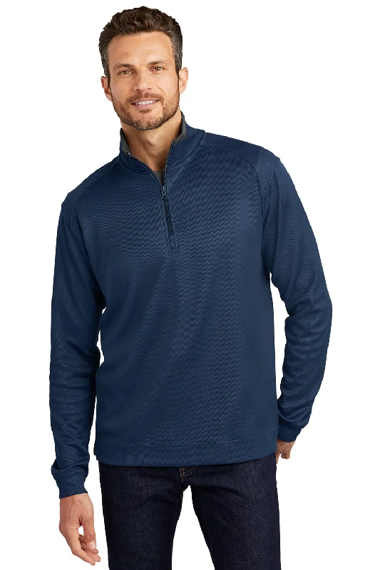 Water-resistant Port Authority Mens 1/4 Zip Jacket - Regatta Blue