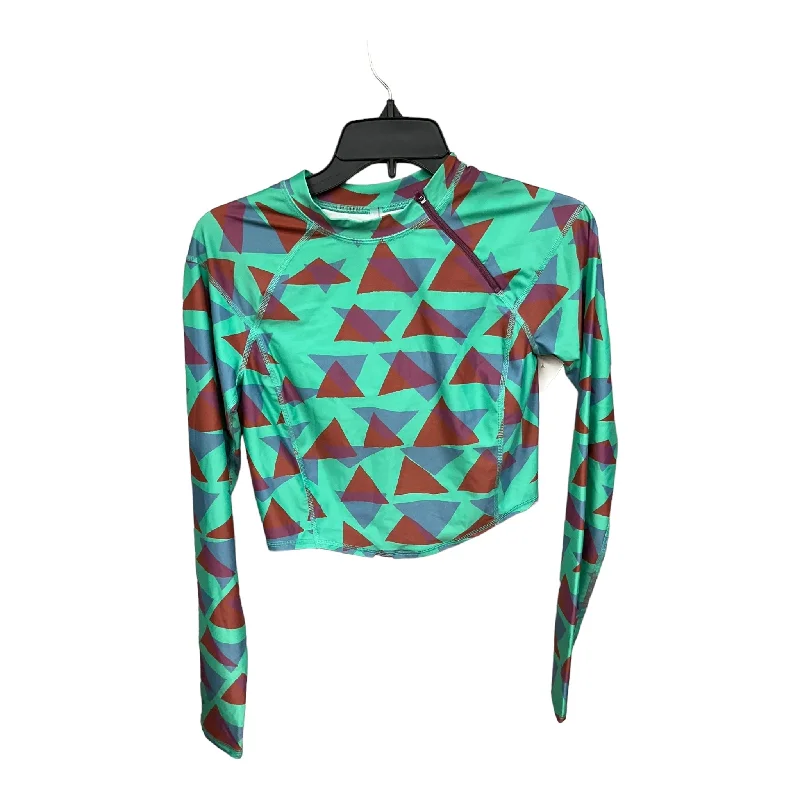 Elegant long sleeve Geometric Pattern Athletic Top Long Sleeve Collar Free People, Size S