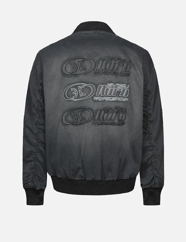 Cozy-layer Multiple Logo Embroideries MA-1 Bomber Jacket