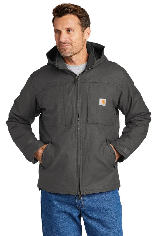 Water-resistant Carhartt Mens Full Swing Cryder Full Zip Hooded Jacket - Shadow Grey