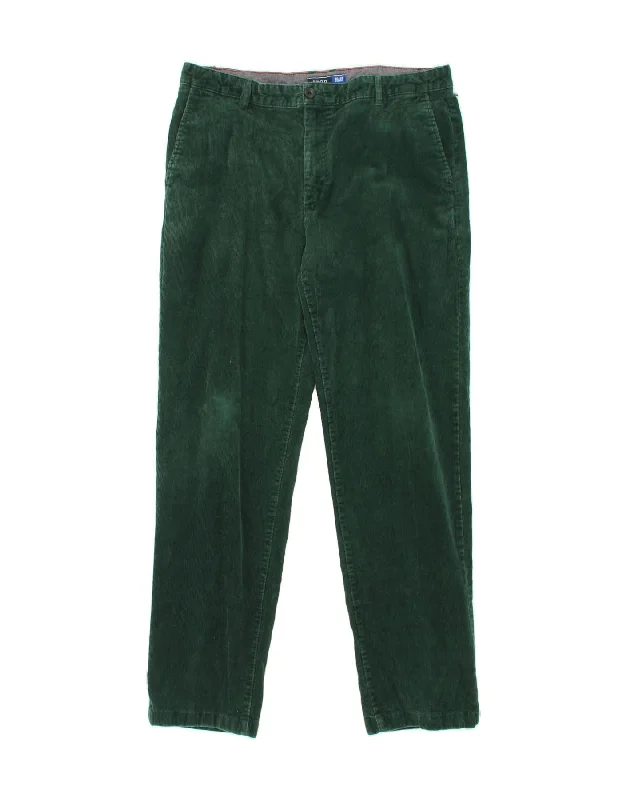 Carpenter jeans IZOD Mens Slim Corduroy Trousers W36 L32  Green Cotton