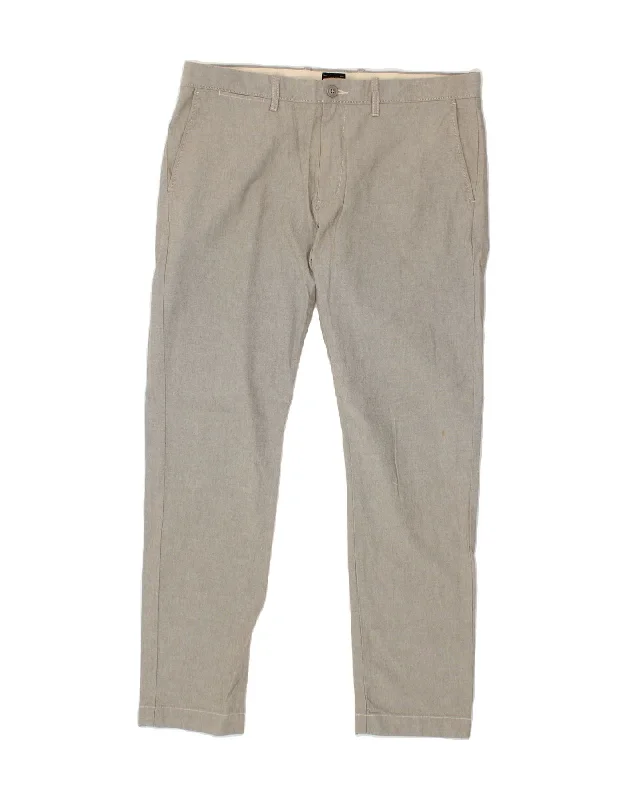 Cropped denim J. CREW Mens Stretch Slim Chino Trousers W34 L32 Grey Cotton