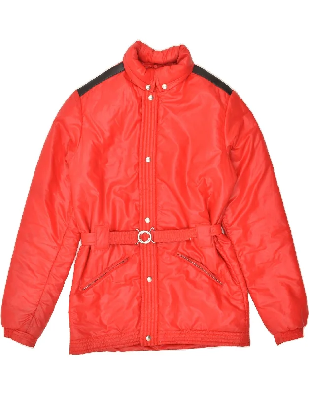 Travel-friendly VINTAGE Mens Hooded Windbreaker Jacket UK 38 Medium Red