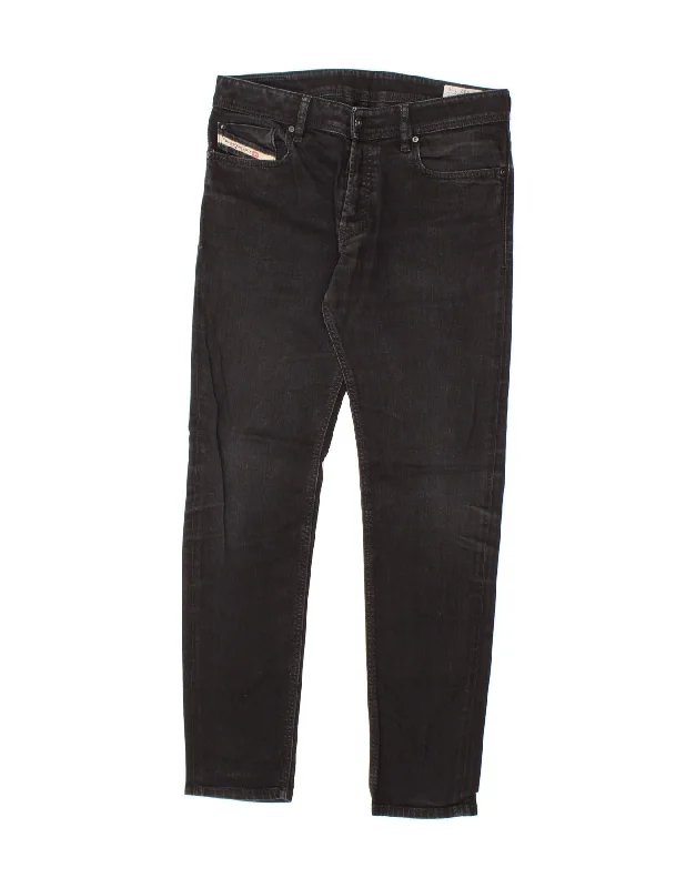 Wide-leg pants DIESEL Mens Slim Jeans W32 L30 Black Cotton