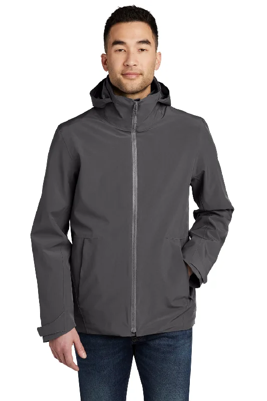 Water-resistant Eddie Bauer Mens WeatherEdge 3-in-1 Water Resistant Full Zip Hooded Jacket - Steel Grey/Metal Grey