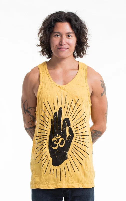 Boxy vest Sure Design Men's Hand of Om Tank Top Yellow