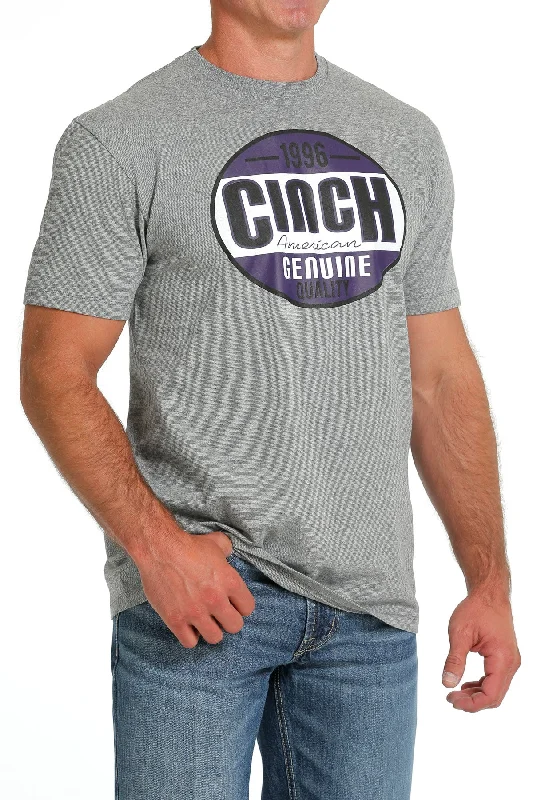 Slim-shouldered Cinch Classic Logo Tee-Gray