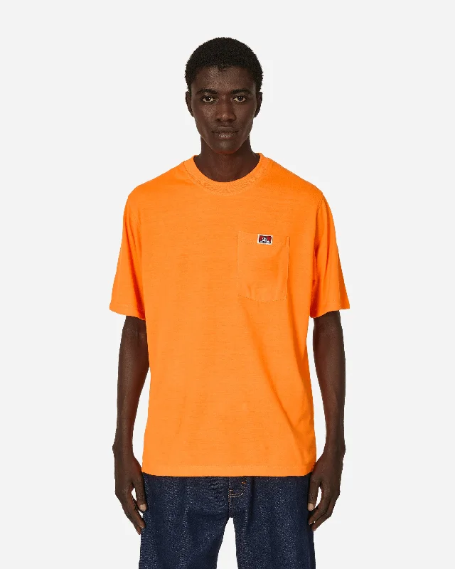 Plaid Heavy Duty Classic Label Pocket T-Shirt Orange