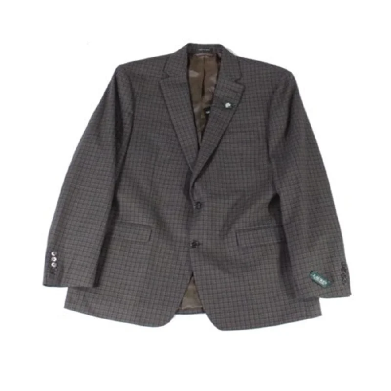 Street Ralph Lauren Men's Long Plaid Print Blazer Grey Size 40